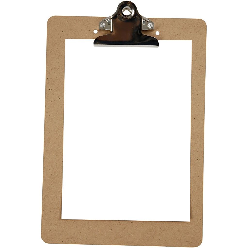 A5 Dark Brown MDF Clipboard With Metal Clip 19cm x 27cm Writing Drawing Accessories - Home - Crafts