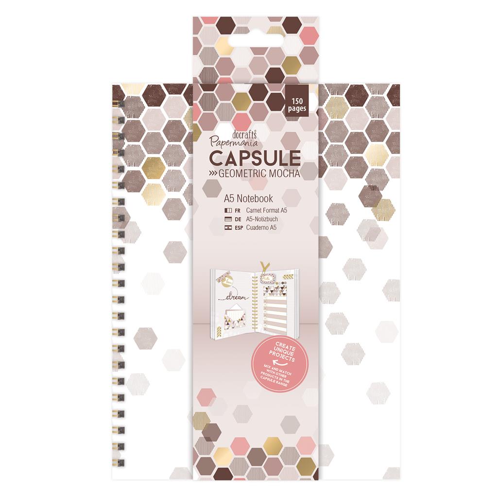 A5 Notebook Notepad Capsule Geometric Mocha Docrafts