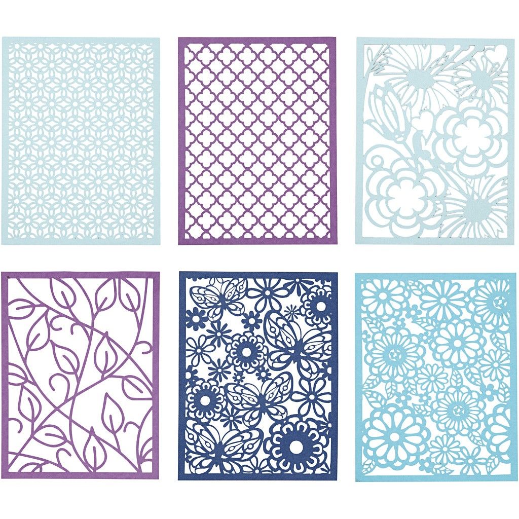 A5 x 24 Assorted Colour Different Design Lace Patterns Cardboard Sheets Pad 200g - Home - Crafts