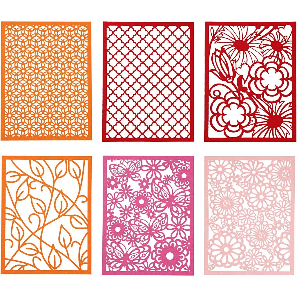 A5 x 24 Assorted Colour Different Design Lace Patterns Cardboard Sheets Pad 200g - Home - Crafts