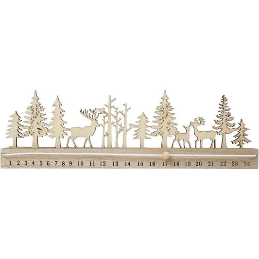 Advent Calendar Countdown Plywood Veneer Fine Motif Christmas