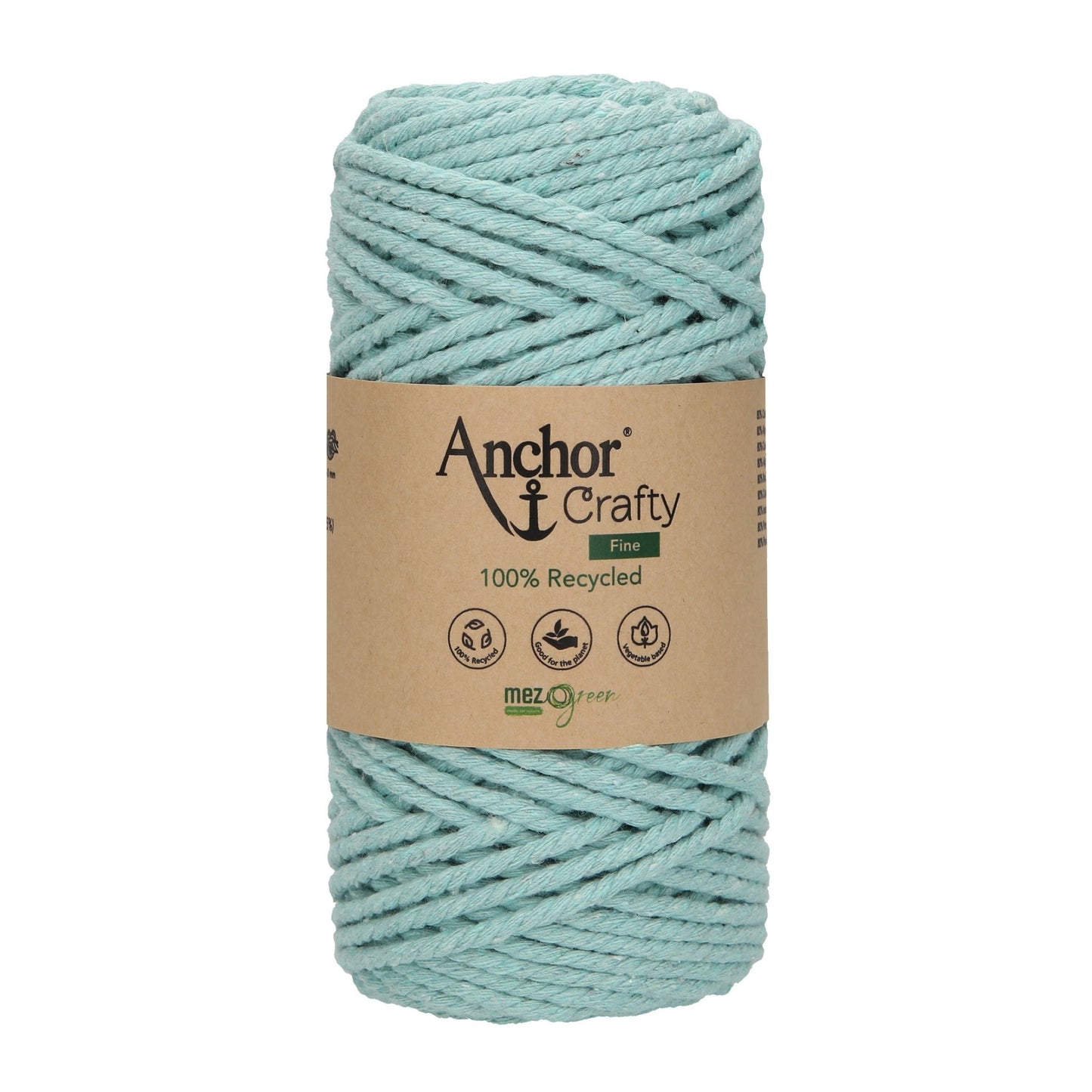 Anchor 3mm 250g 100% Recycled Soft 3-Ply Twisted Eco-Friendly Yarn - Knitting Crocheting Crafts - Various Colours