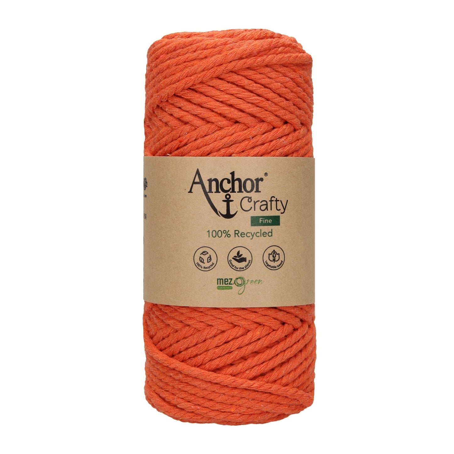 Anchor 3mm 250g 100% Recycled Soft 3-Ply Twisted Eco-Friendly Yarn - Knitting Crocheting Crafts - Various Colours
