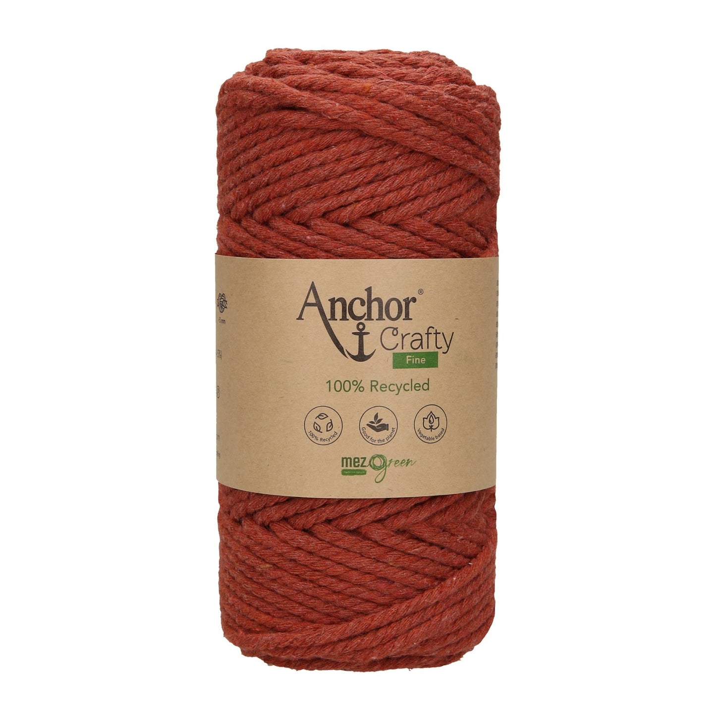 Anchor 3mm 250g 100% Recycled Soft 3-Ply Twisted Eco-Friendly Yarn - Knitting Crocheting Crafts - Various Colours