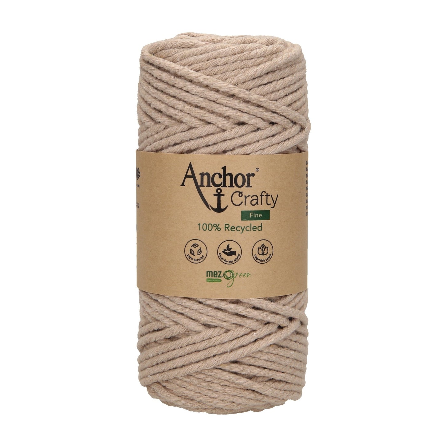Anchor 3mm 250g 100% Recycled Soft 3-Ply Twisted Eco-Friendly Yarn - Knitting Crocheting Crafts - Various Colours