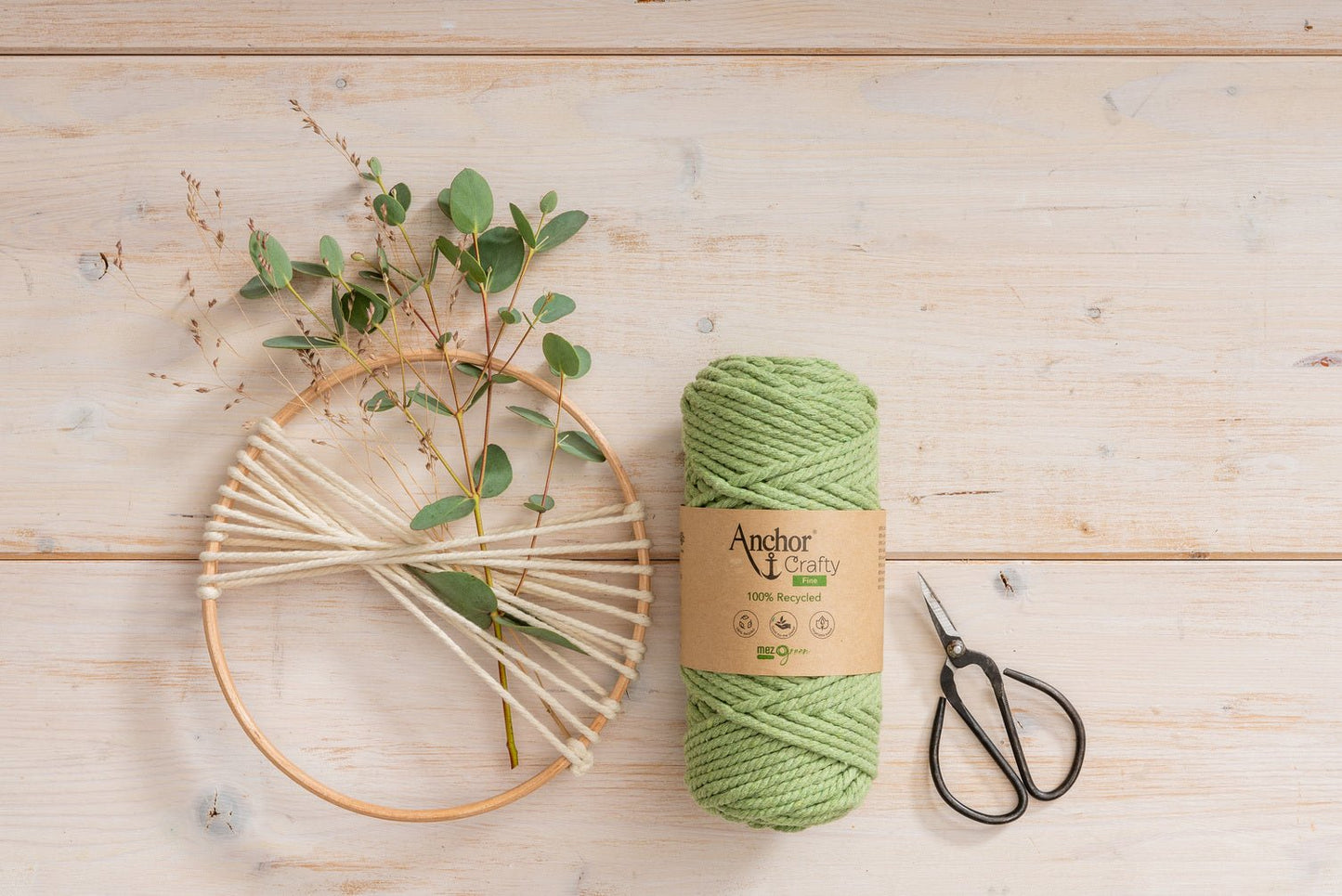 Anchor 3mm 250g 100% Recycled Soft 3-Ply Twisted Eco-Friendly Yarn - Knitting Crocheting Crafts - Various Colours