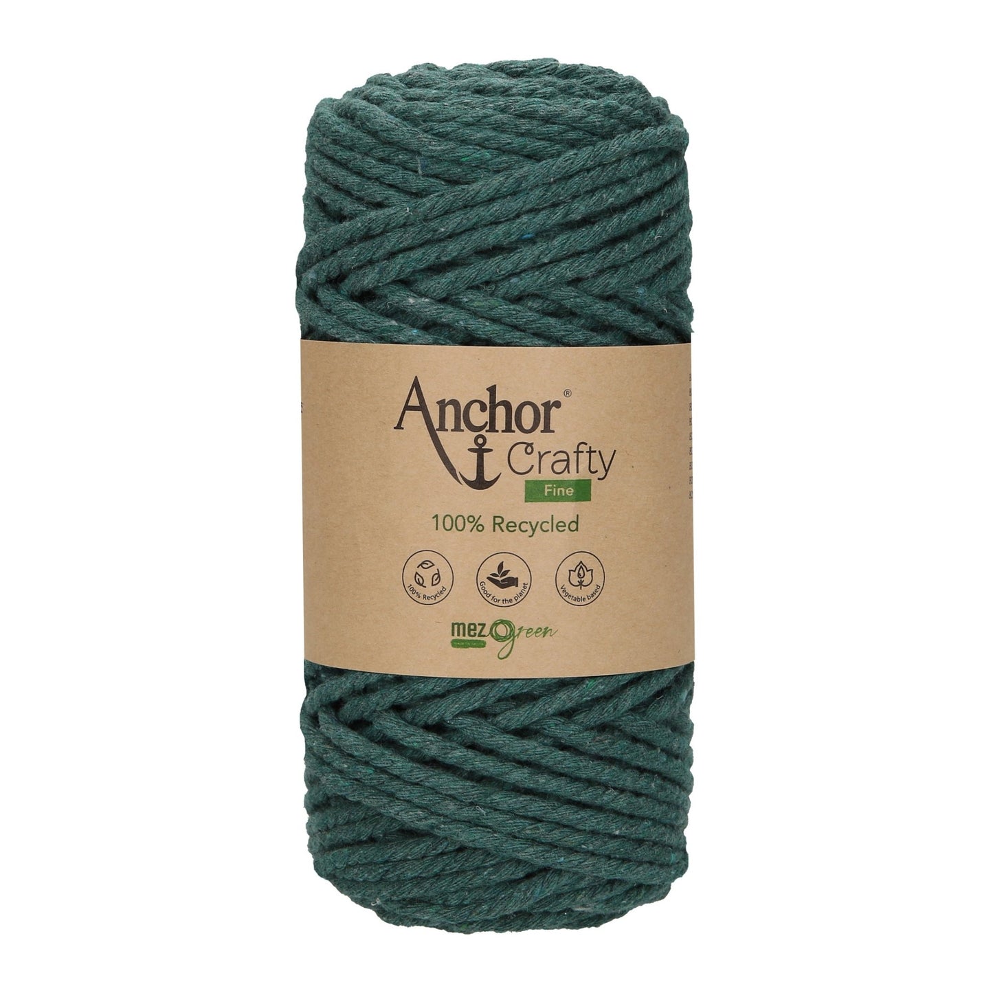 Anchor 3mm 250g 100% Recycled Soft 3-Ply Twisted Eco-Friendly Yarn - Knitting Crocheting Crafts - Various Colours