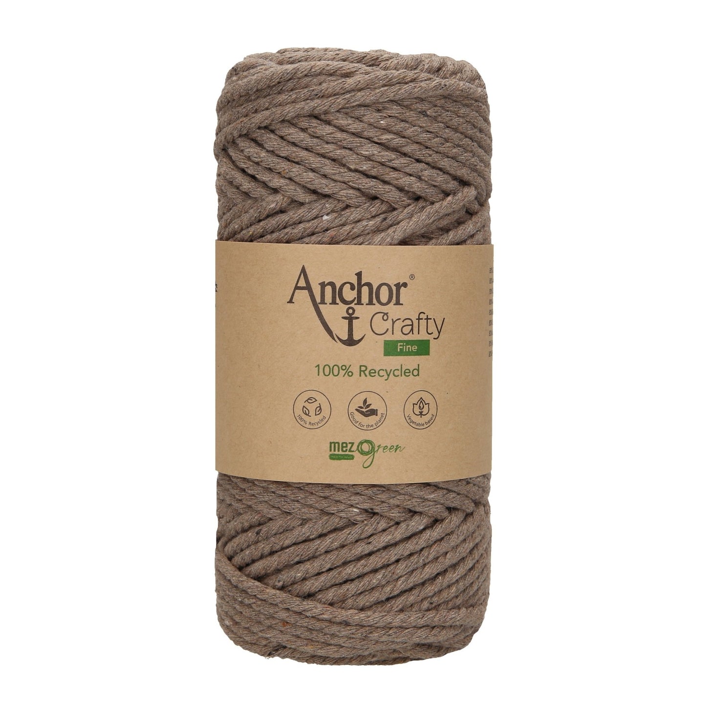 Anchor 3mm 250g 100% Recycled Soft 3-Ply Twisted Eco-Friendly Yarn - Knitting Crocheting Crafts - Various Colours