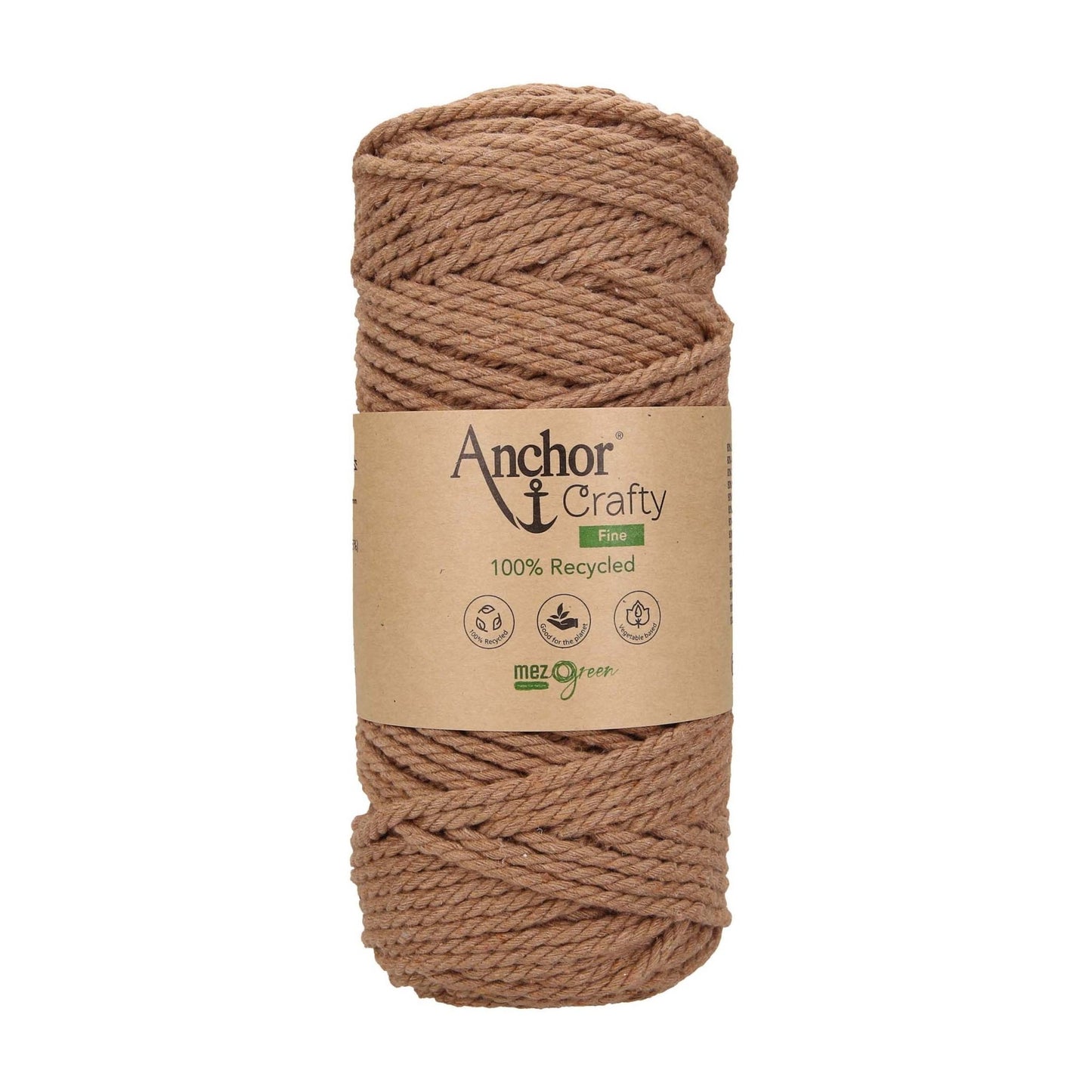Anchor 3mm 250g 100% Recycled Soft 3-Ply Twisted Eco-Friendly Yarn - Knitting Crocheting Crafts - Various Colours