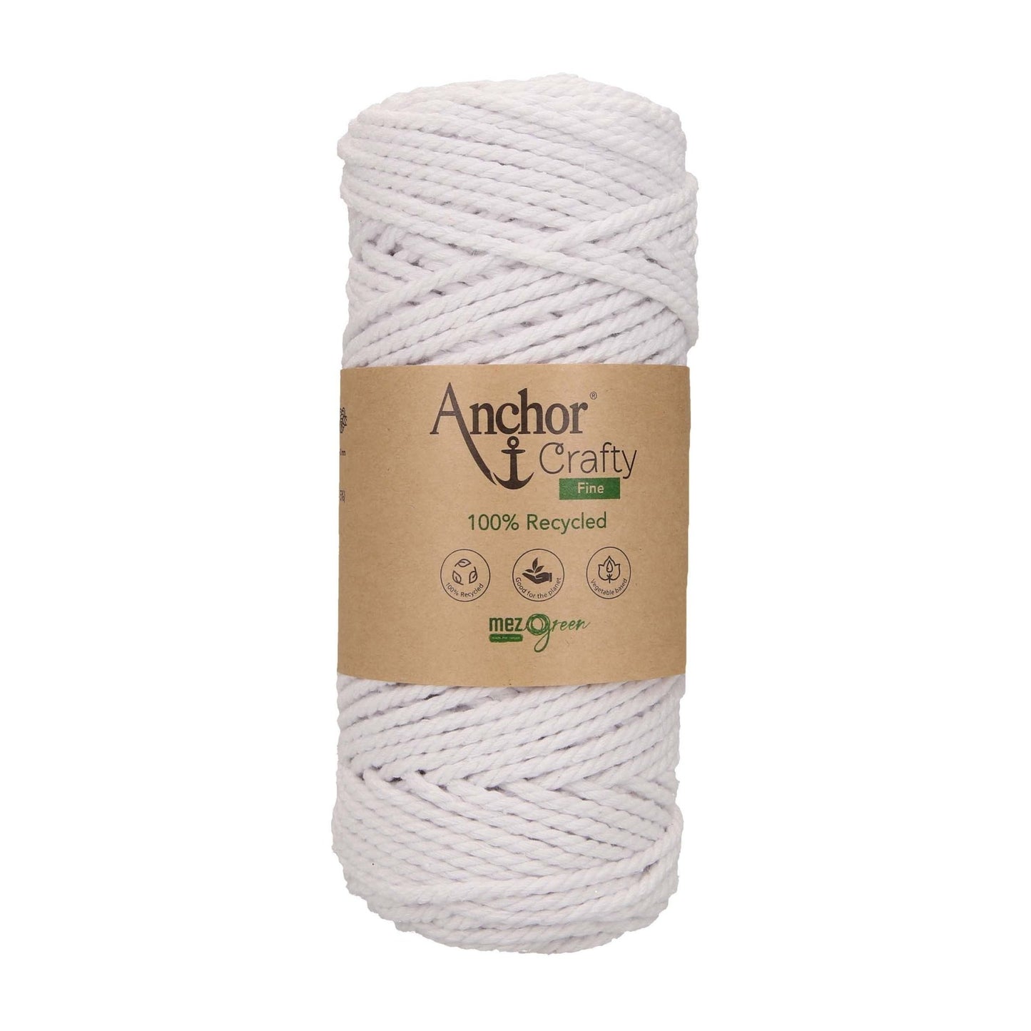 Anchor 3mm 250g 100% Recycled Soft 3-Ply Twisted Eco-Friendly Yarn - Knitting Crocheting Crafts - Various Colours