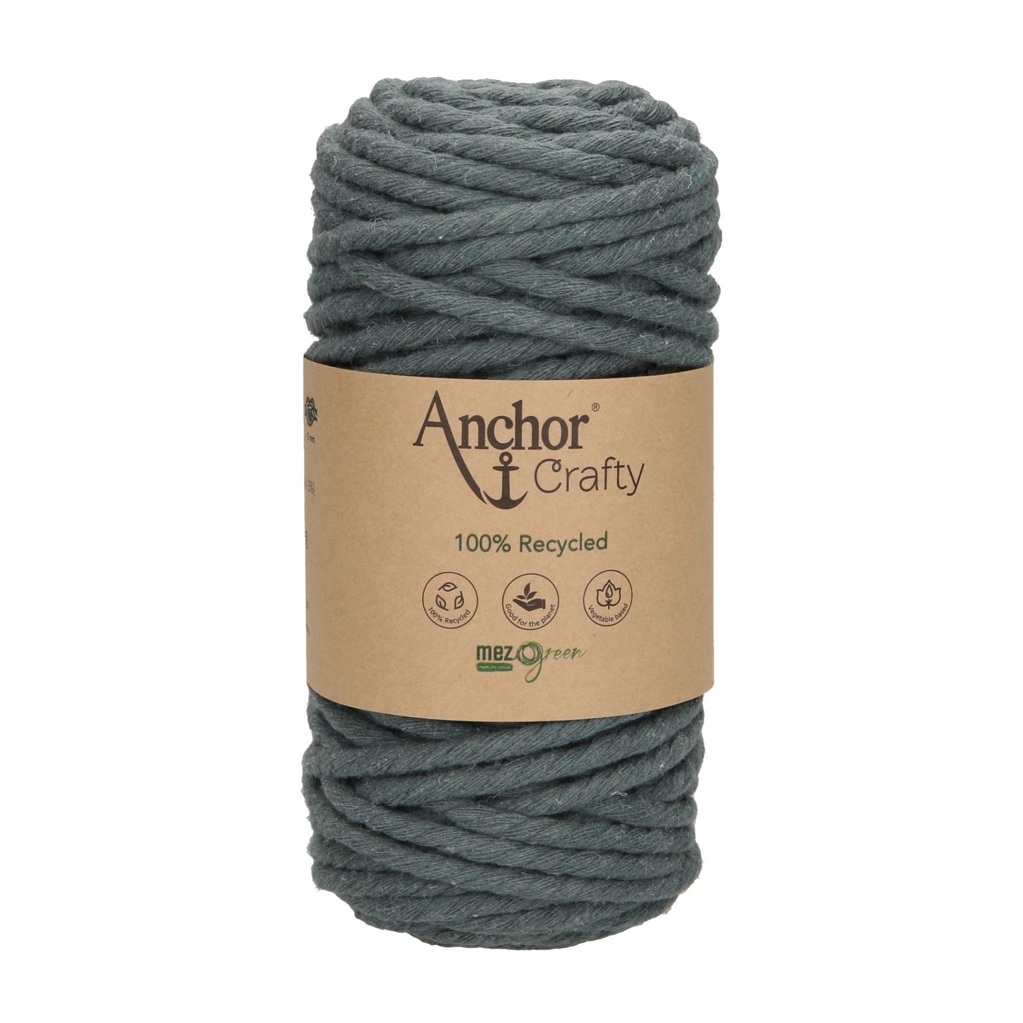 Anchor 5mm 250g 100% Recycled Soft 3-Ply Twisted Eco-Friendly Yarn - Knitting Crocheting Crafts - Various Colours
