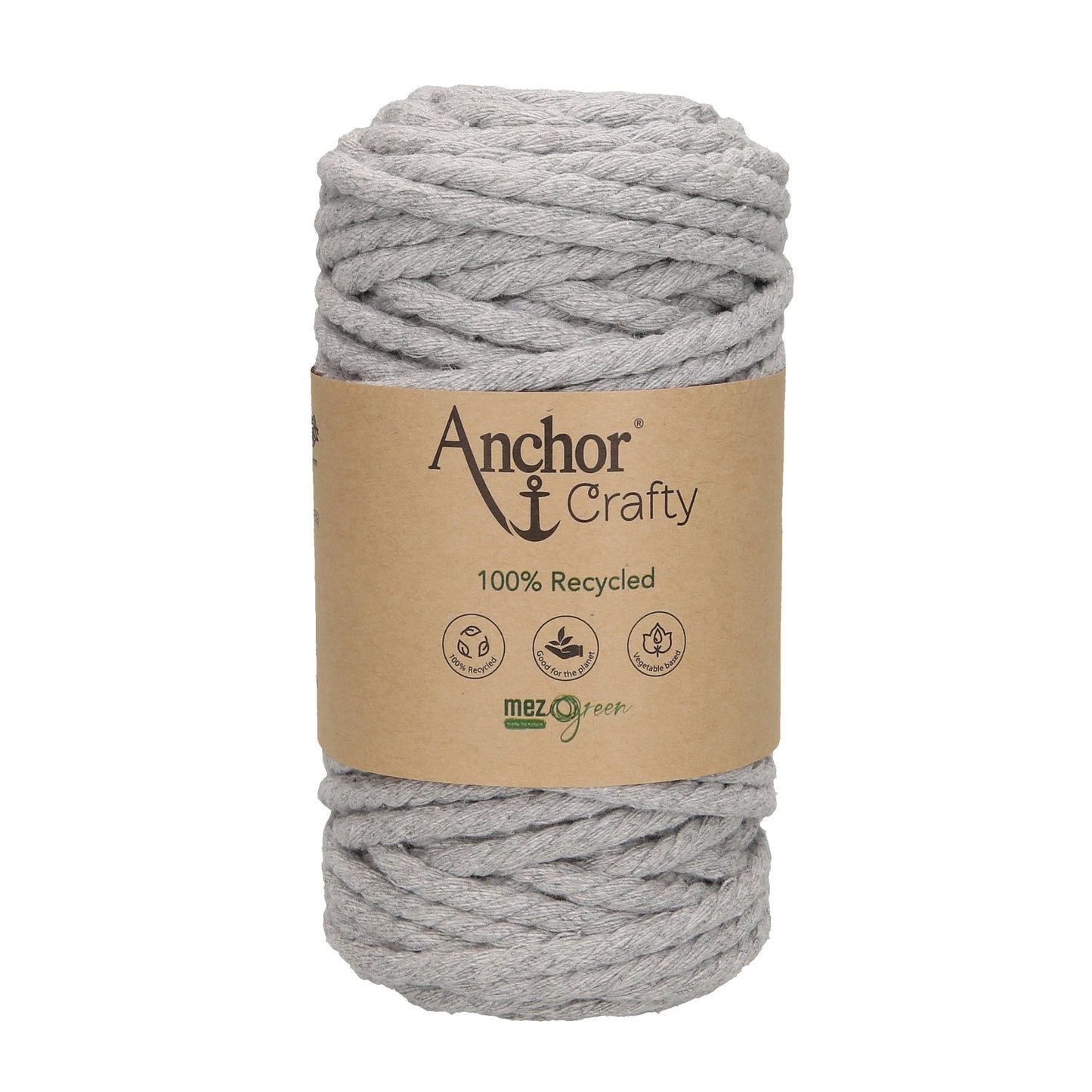 Anchor 5mm 250g 100% Recycled Soft 3-Ply Twisted Eco-Friendly Yarn - Knitting Crocheting Crafts - Various Colours