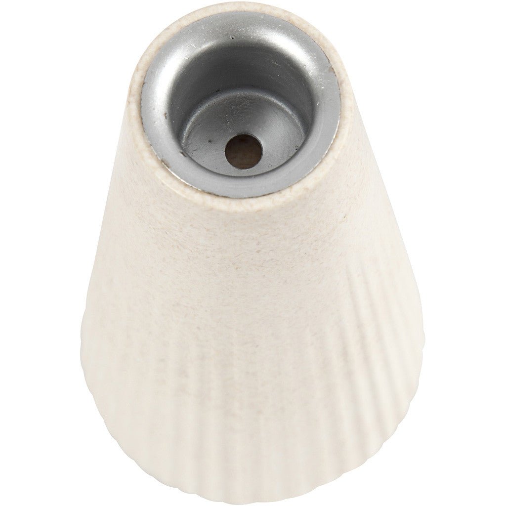 Bamboo Wood Candle Metal Holder With Pleated Pattern Home Decorations Crafts H: 13 cm D: 7 cm - Home - Crafts