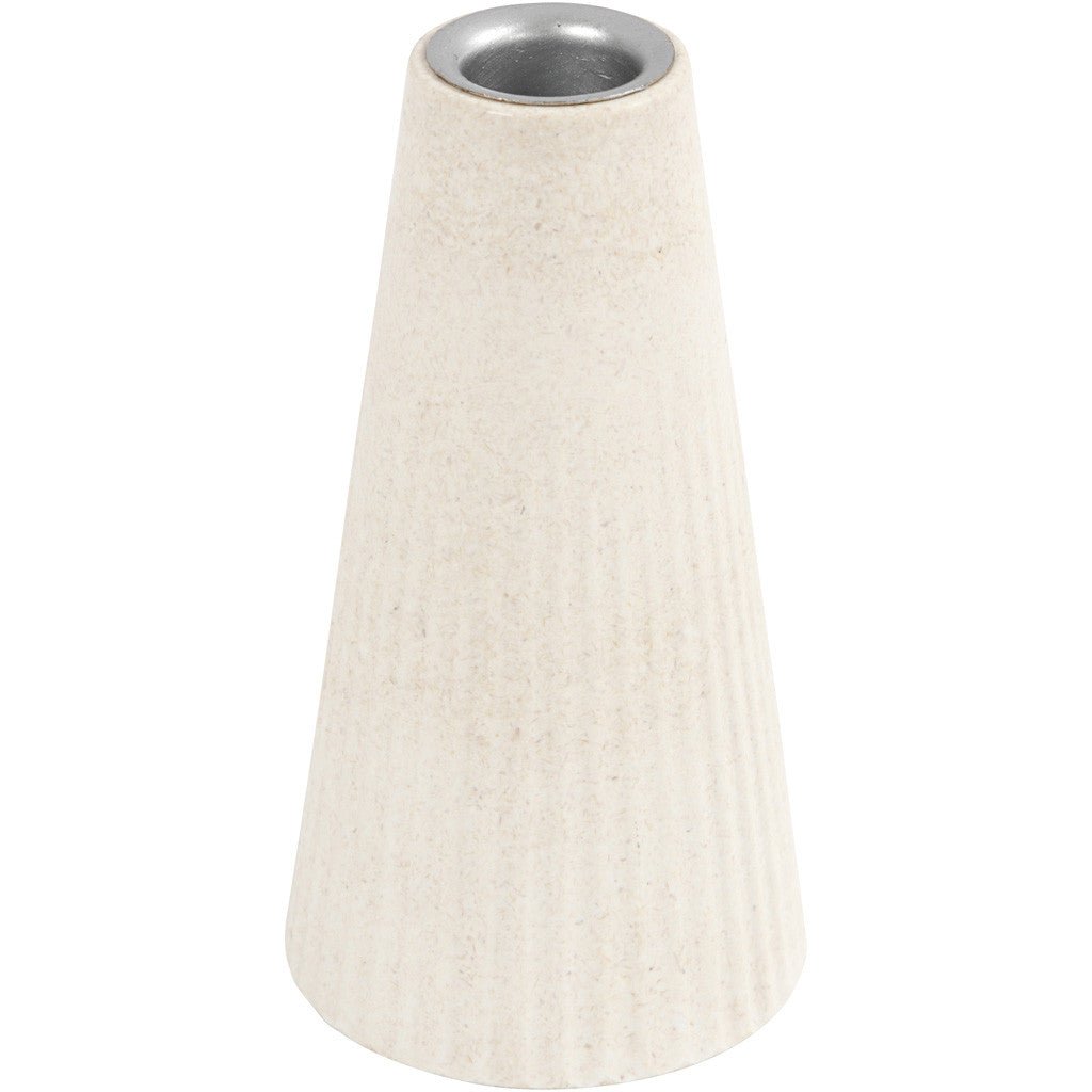 Bamboo Wood Candle Metal Holder With Pleated Pattern Home Decorations Crafts H: 13 cm D: 7 cm - Home - Crafts