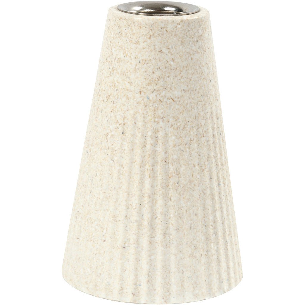 Bamboo Wood Candle Metal Holder With Pleated Pattern Home Decorations Crafts H: 13 cm D: 7 cm - Home - Crafts