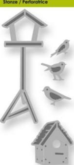 Birdhouses And Birds Stencil Die Universal Embossing Cutting Machine Sizzix Card Making - Home - Crafts