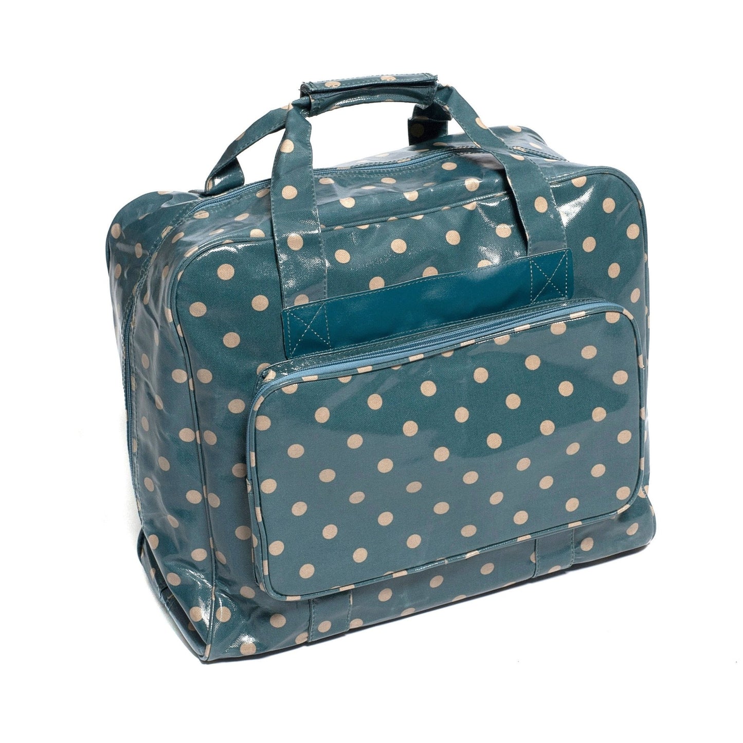 Blue Polka Dotted Value PVC Sewing Machine Storage Bag With Handle Zip Up Pocket - Home - Crafts