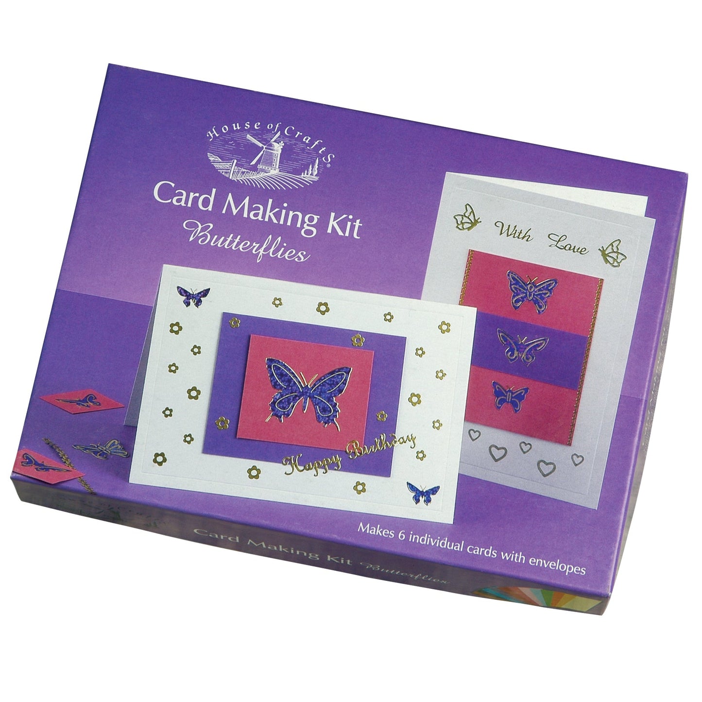 Card Making Butterflies | Instructions Patterns Cards Peel-Off Motifs Coloured Papers Glue
