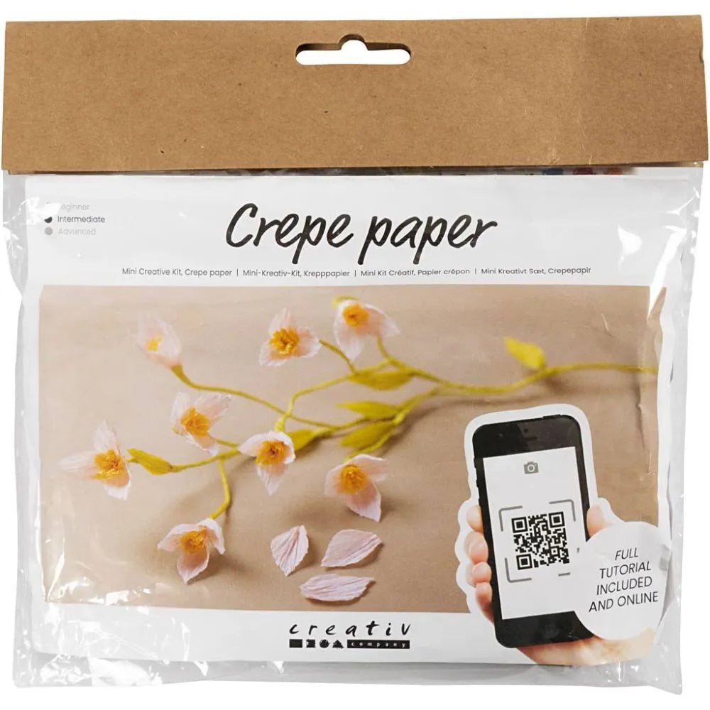Cherry Flower Branch Crepe Paper Craft Kit | All Materials & Instructions Included