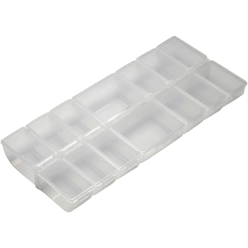 Clear Plastic Storage Box With 14 Compartments Click Lock Lid For Storing 24 cm