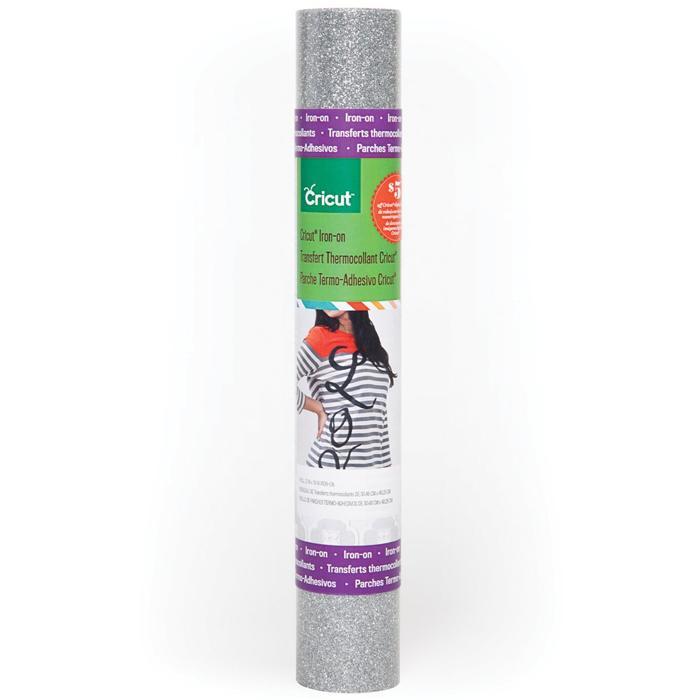 Cricut Iron On Glitter Silver 12 in. x 19 in. Decorative Heat Transfer Film - Home - Crafts