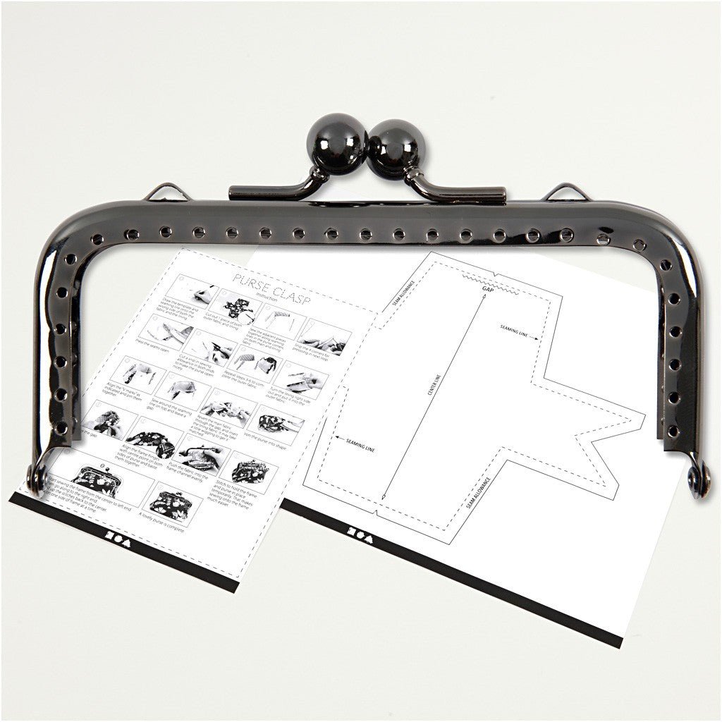 Dark Grey Metallic Square Purse Clasp Kit With Sewing Holes Crafts Accessories - Home - Crafts