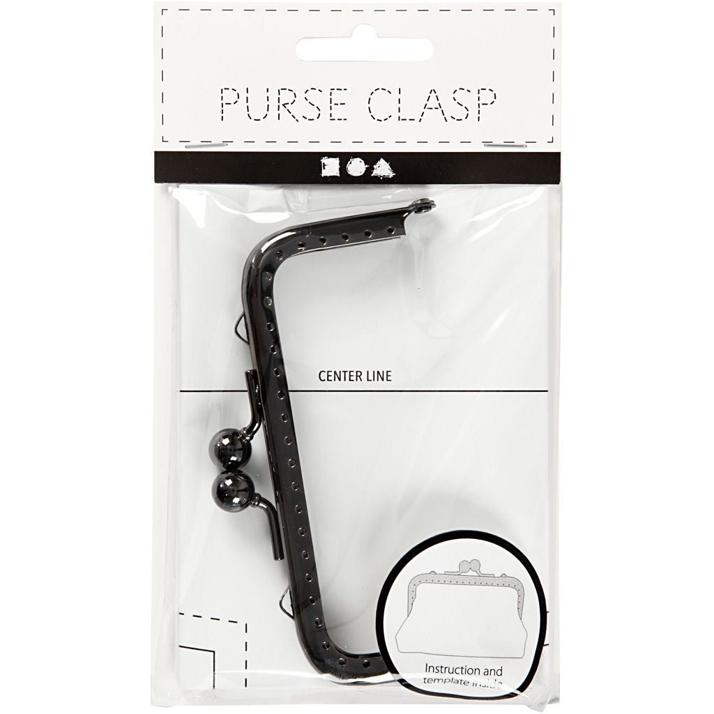 Dark Grey Metallic Square Purse Clasp Kit With Sewing Holes Crafts Accessories - Home - Crafts