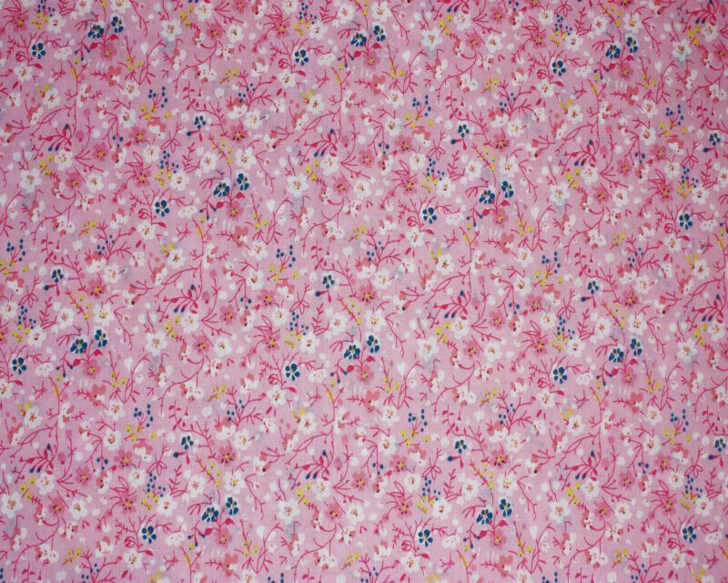 Ditsy Flowers Pink Shabby Chic Polycotton Floral Fabric - Home - Crafts