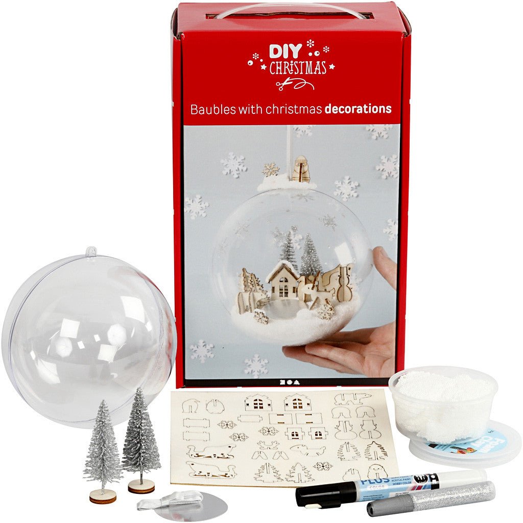 DIY Bauble Kit With Wooden Figures Christmas Ornaments Decoration Figures Crafts - Home - Crafts
