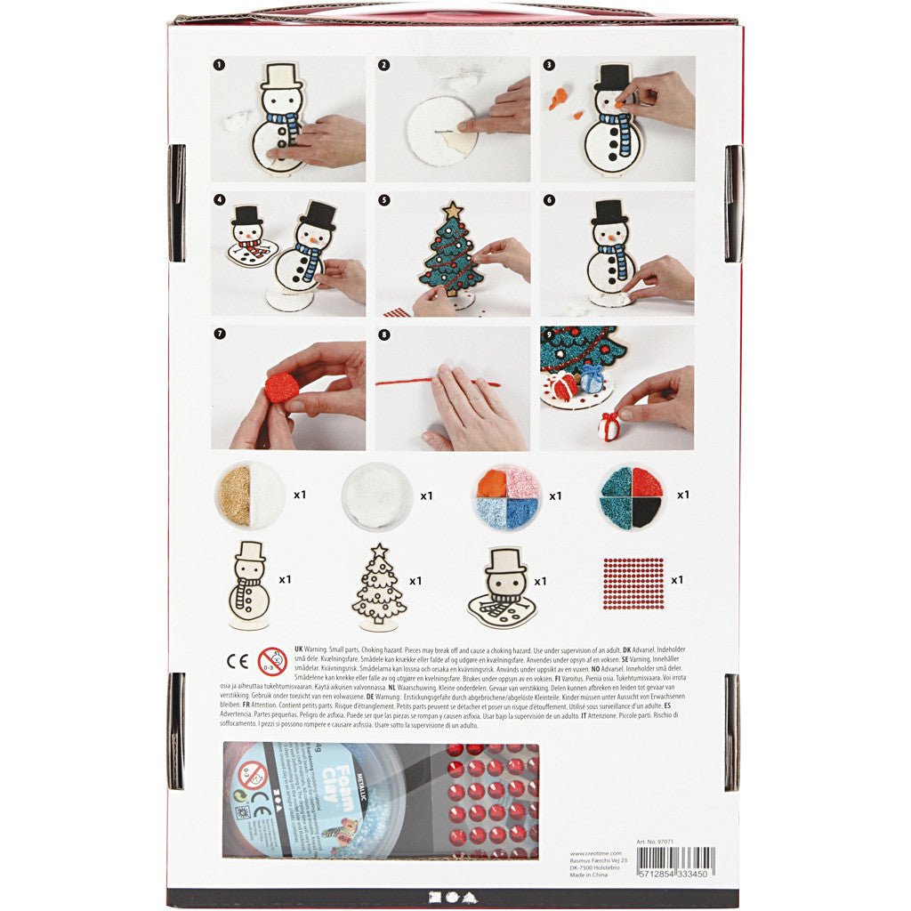 DIY Kit Wooden Figures Foam Clay Rhinestones Decoration Crafts - Polar - Home - Crafts
