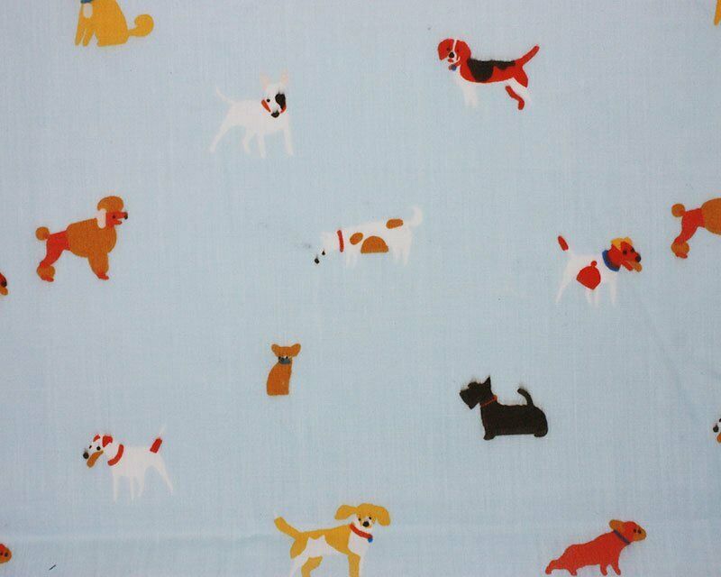 Doggy Day Denim Polycotton Children Fabric - Home - Crafts
