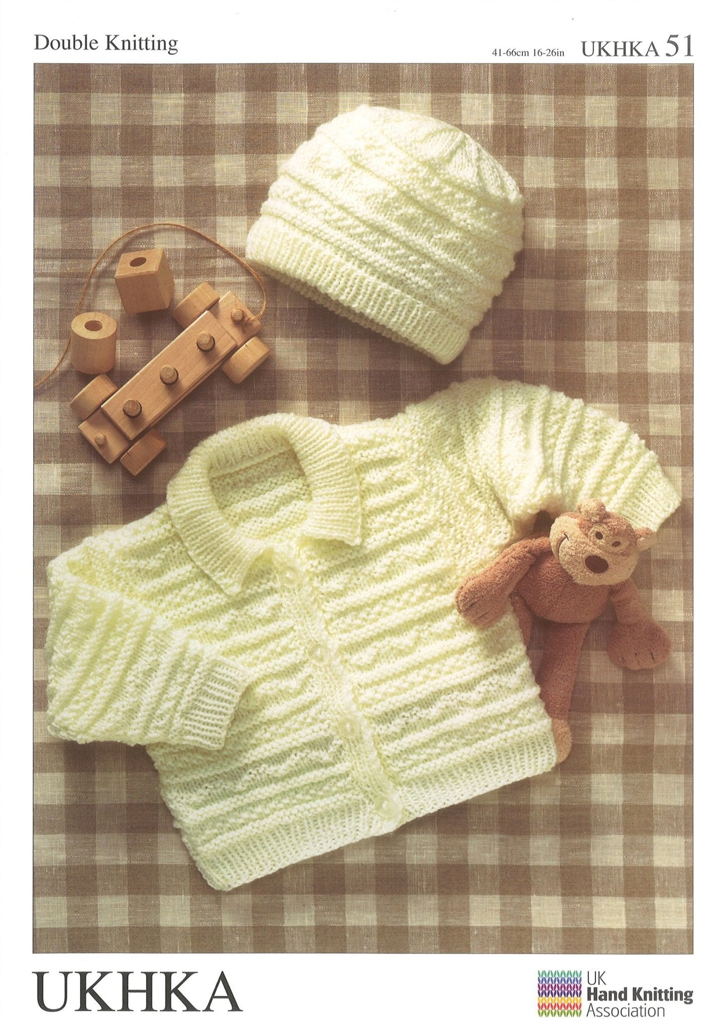 Double Knitting Pattern Jacket Hat 0 To 6 years 41 - 66 cm 16 - 26 inches - Home - Crafts