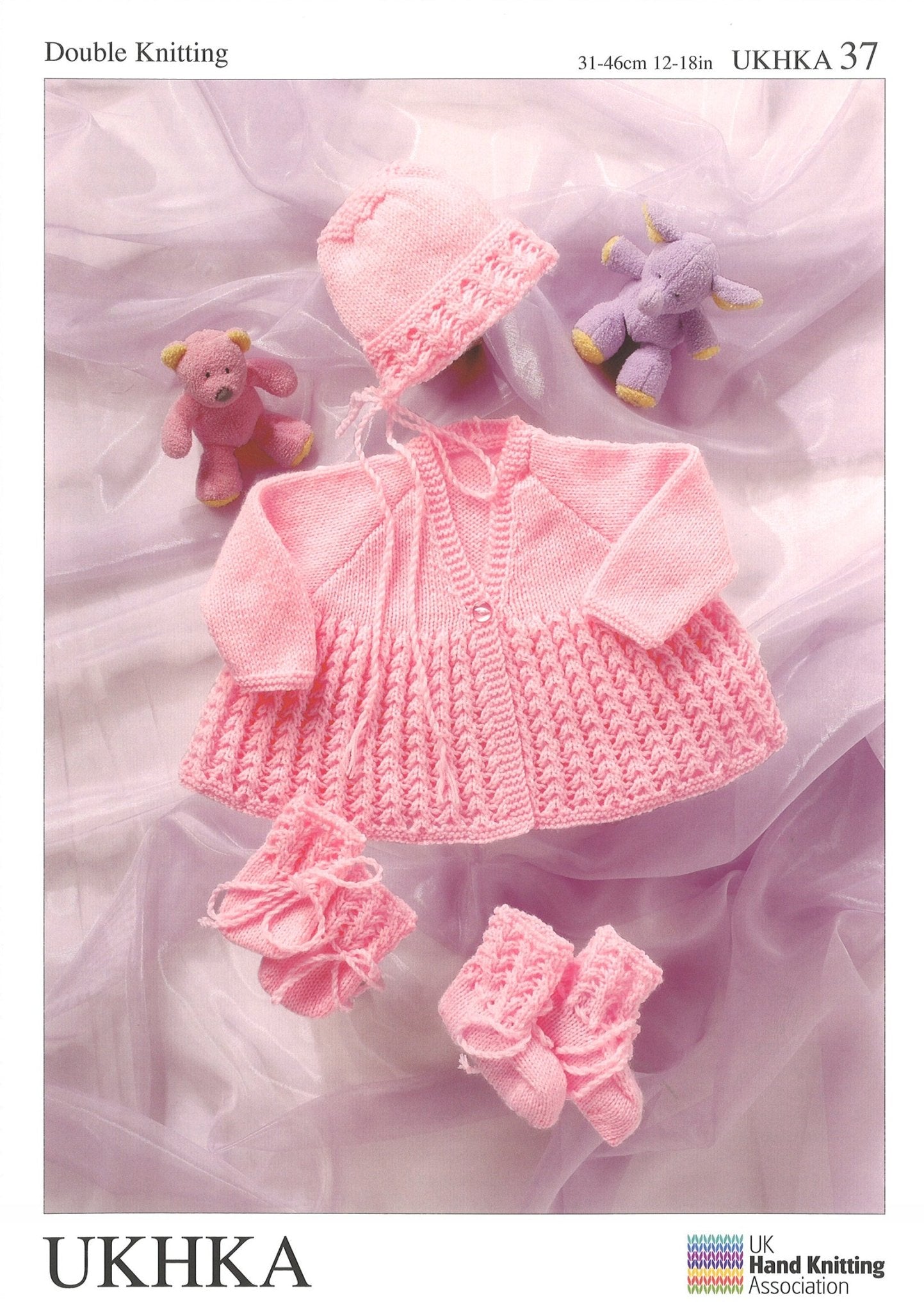 Double Knitting Pattern Matinee Coat Bonnet Booties Mittens 0 To 2 years 31 - 46 cm 12 - 18 inches - Home - Crafts