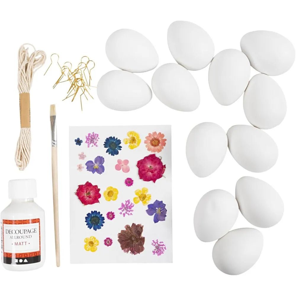 Dried Flower Pressed Easter Egg Decoupage Craft Kit Creative Fun - Home-Crafts