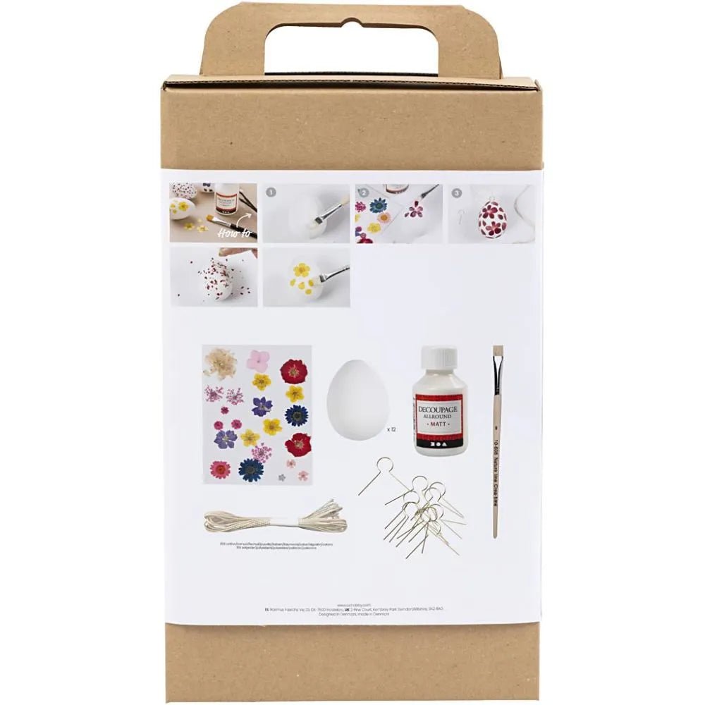 Dried Flower Pressed Easter Egg Decoupage Craft Kit Creative Fun - Home-Crafts