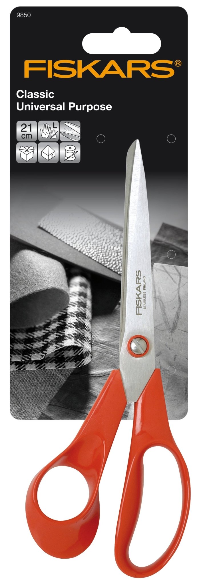F9850 - Fiskars General Purpose Ergonomic Scissor Left Hand Users 21 cm - Home - Crafts