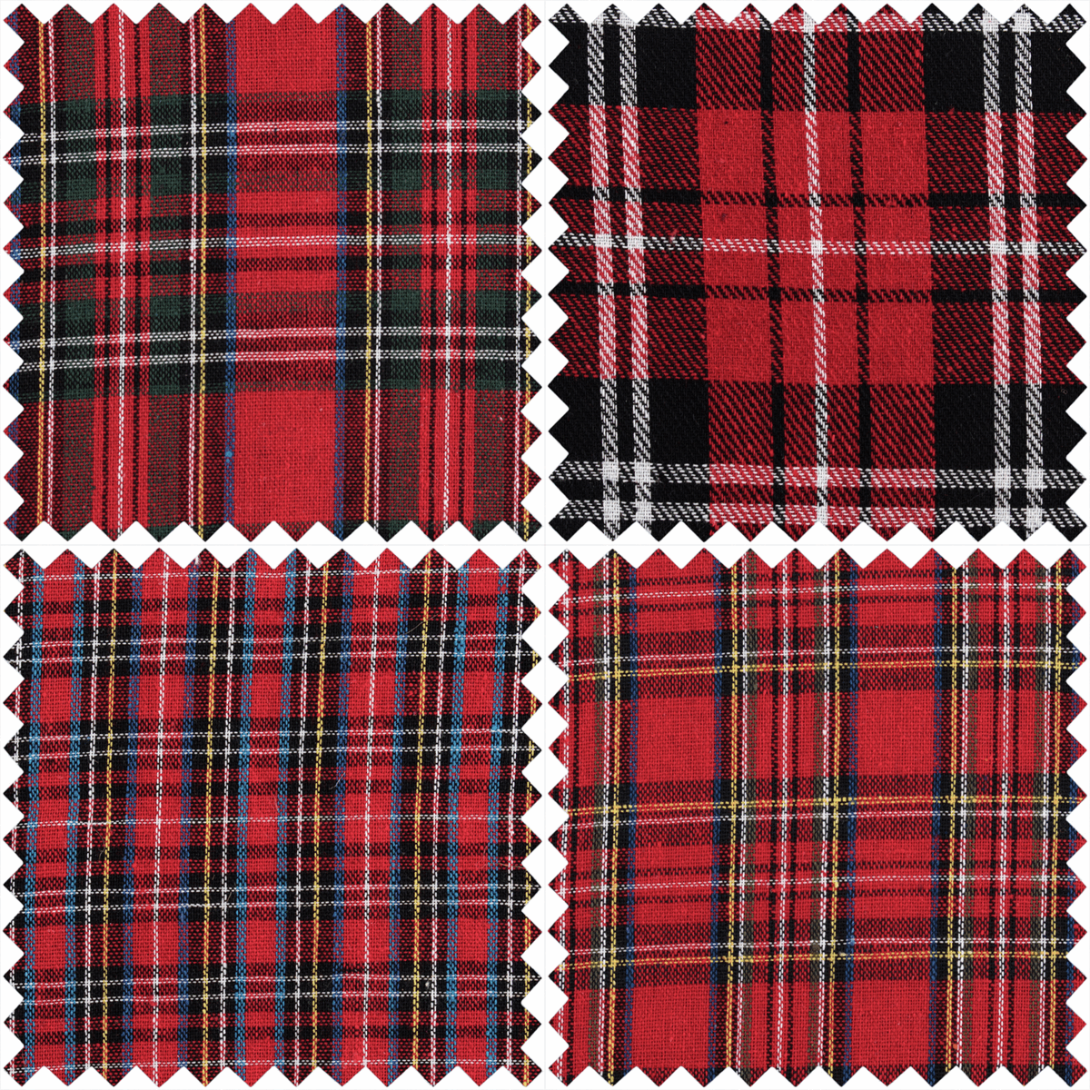 Fabric Bundles Fat Quarter Bundle Tartans | Christmas Theme | Polycotton| Pack of 4