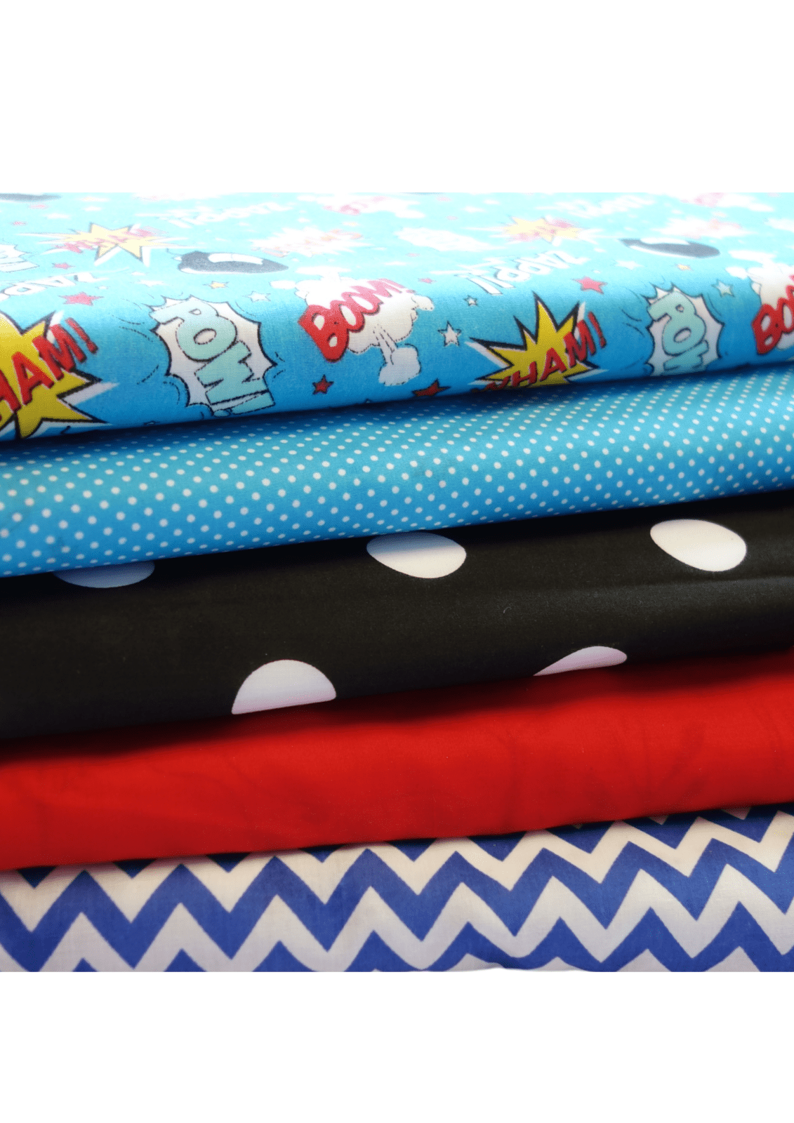 Fabric Bundles Fat Quarters Polycotton Material Boom Pow Wow Spots Children Craft - Home - Crafts