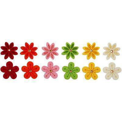 Felt Flowers Laser Cut Decoration Craft Card Making Embellishment 6 Colours - Home - Crafts