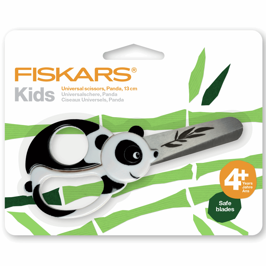 Fiskars Scissors: Kids: Animals: Panda: 13cm Paper Fabric Sewing Accessory