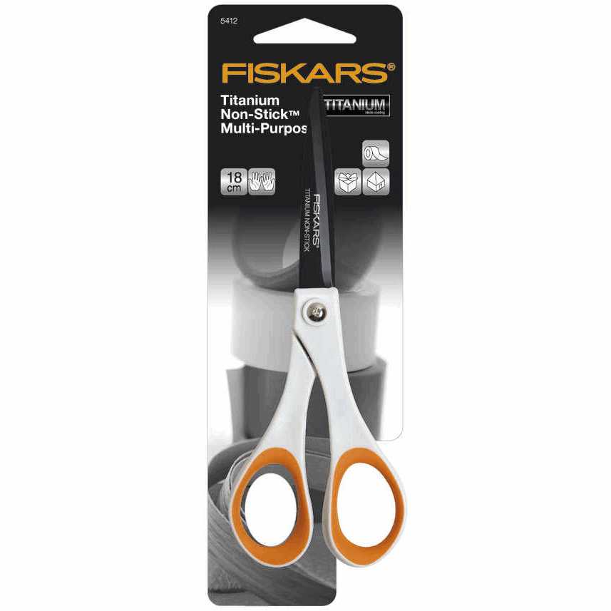 Fiskars Scissors Titanium Non-Stick 18cm | Paper Fabric Sewing Accessory