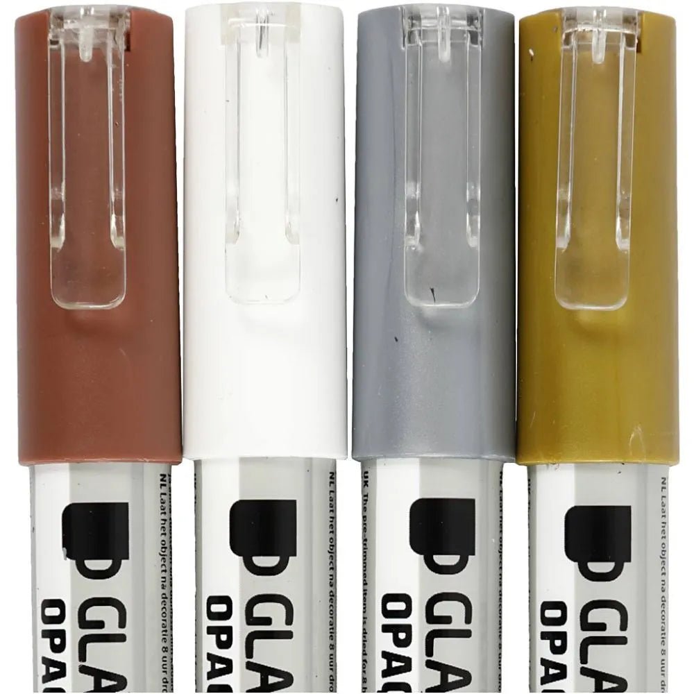 Glass Porcelain Pens Semi-Opaque Water-Based Pump-Action 1-2mm 4/12packs