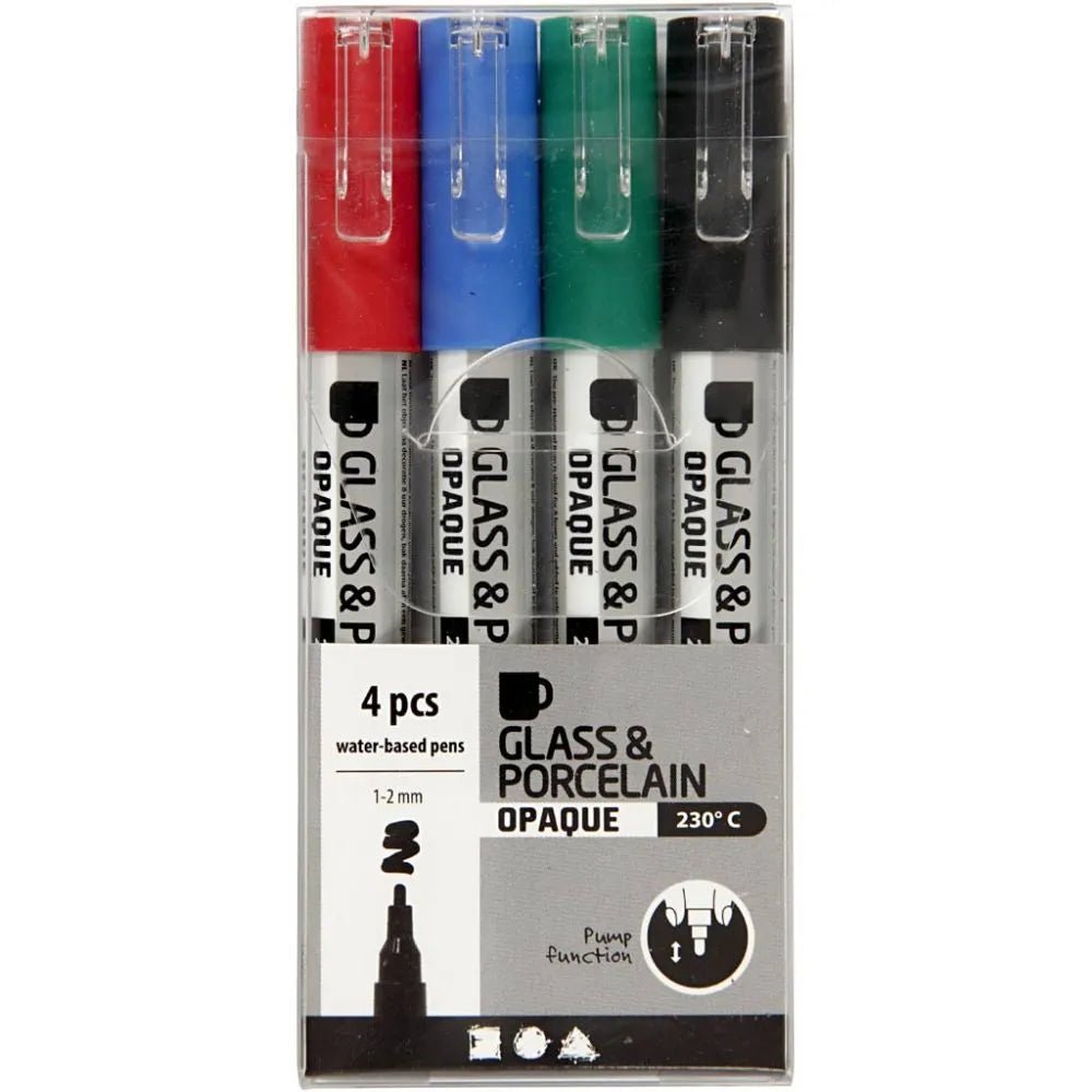 Glass Porcelain Pens Semi-Opaque Water-Based Pump-Action 1-2mm 4/12packs
