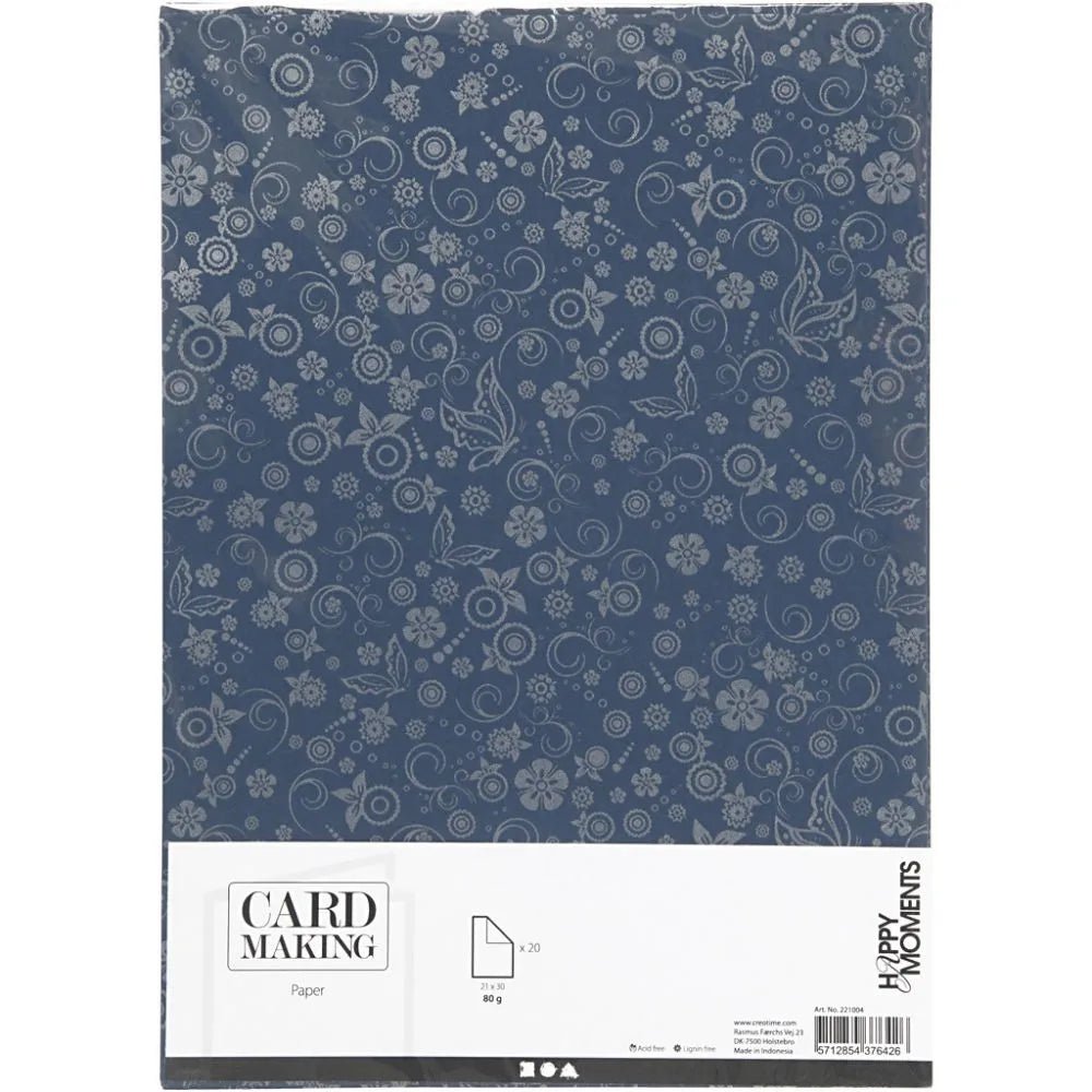Glossy Paper Faint Silver Print Pattern Making Greeting Cards Invitations Crafts