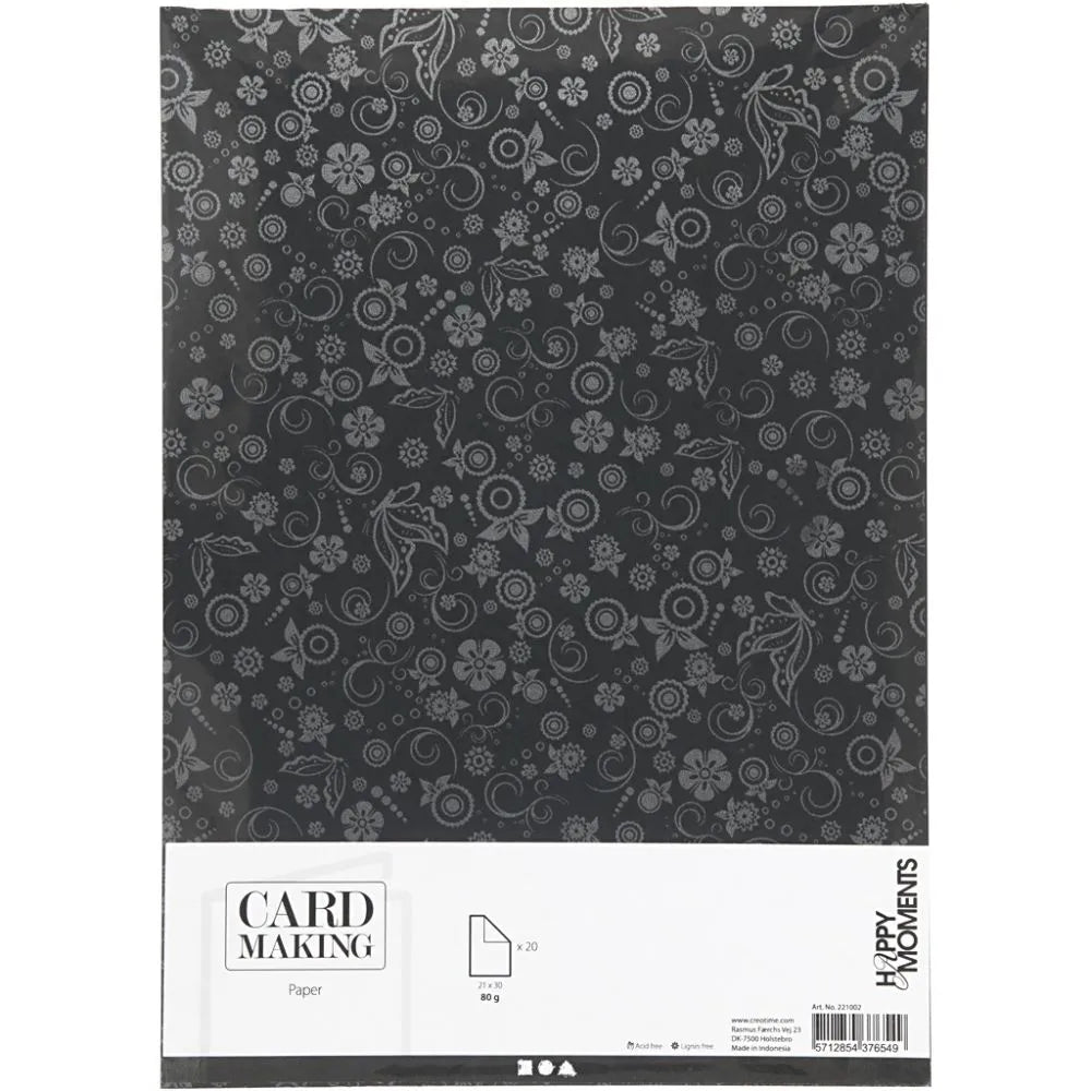 Glossy Paper Faint Silver Print Pattern Making Greeting Cards Invitations Crafts