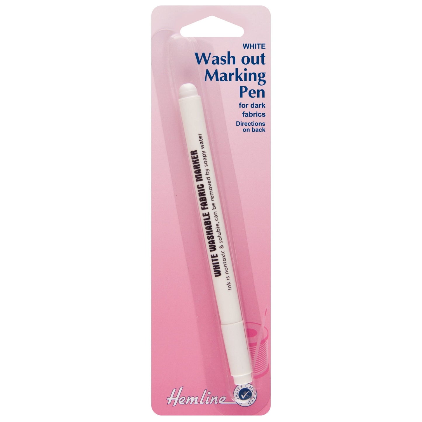 Hemline White Water Soluble Fabric Pen Markers Hand Sewing Haberdashery - Home - Crafts