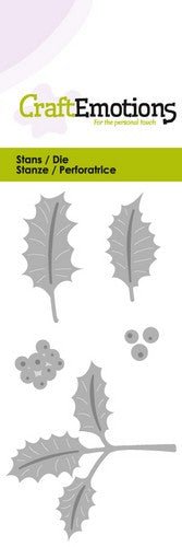 Holly Leaves Stencil Die Universal Embossing Cutting Machine Sizzix Card Making - Home - Crafts