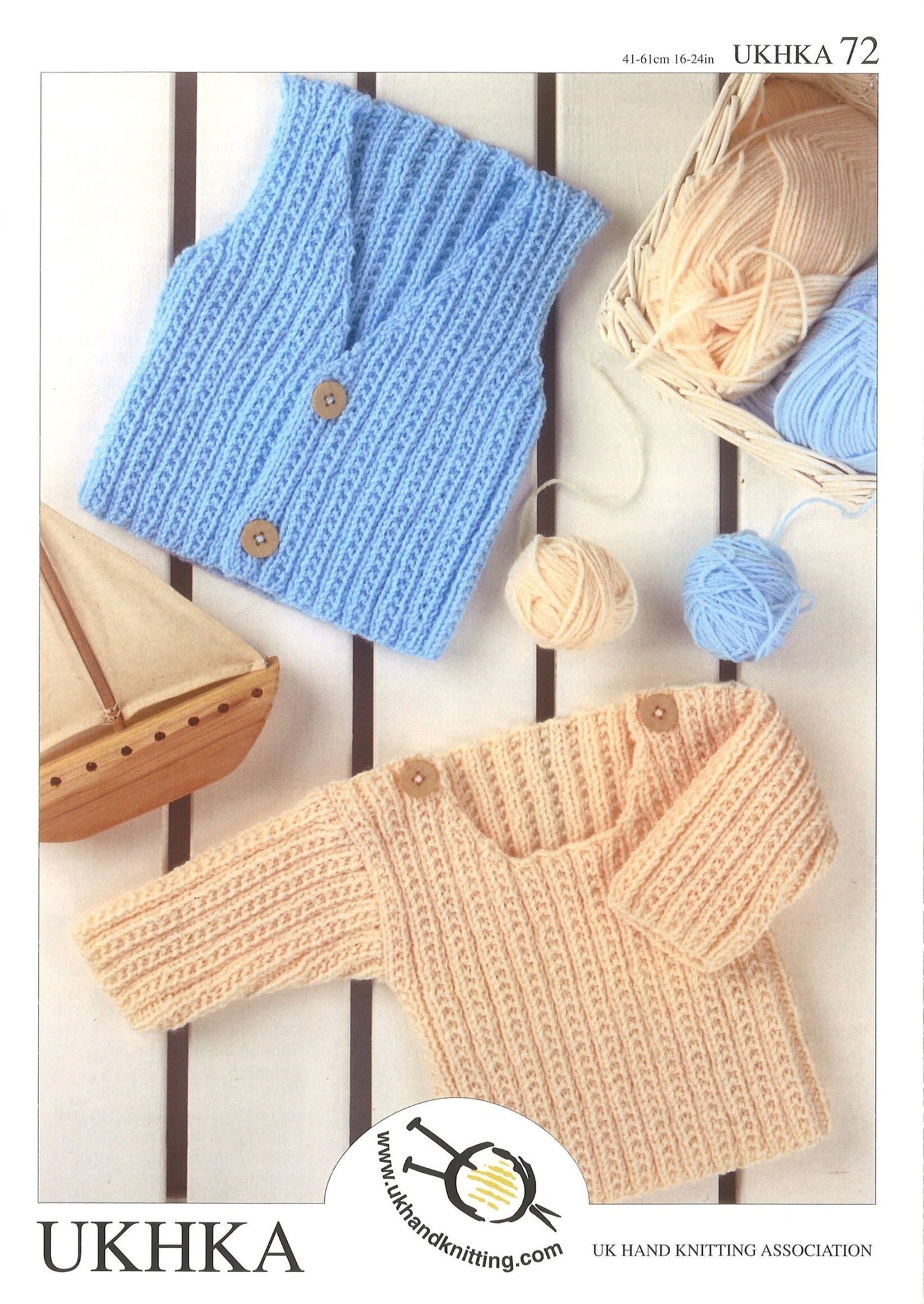 Knitting Pattern Boys Sweater Waistcoat 0 to 4 Years 41 - 61 cm 16 - 24 inches - Home - Crafts
