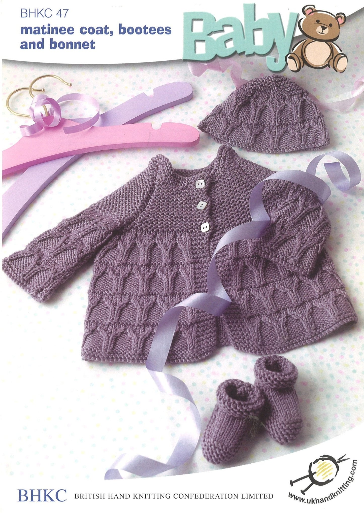 Knitting Pattern Matinee Coat Bootees Bonnet Wool Baby Items 25 - 46 cm 10 - 18 inch - Home - Crafts