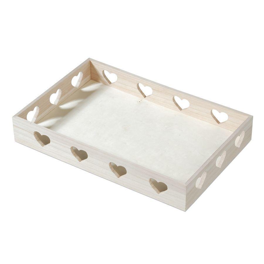 Large Wooden Sweet Heart Tray Cut Out Serving Paint Craft Decorate Handles 40cm - Home - Crafts
